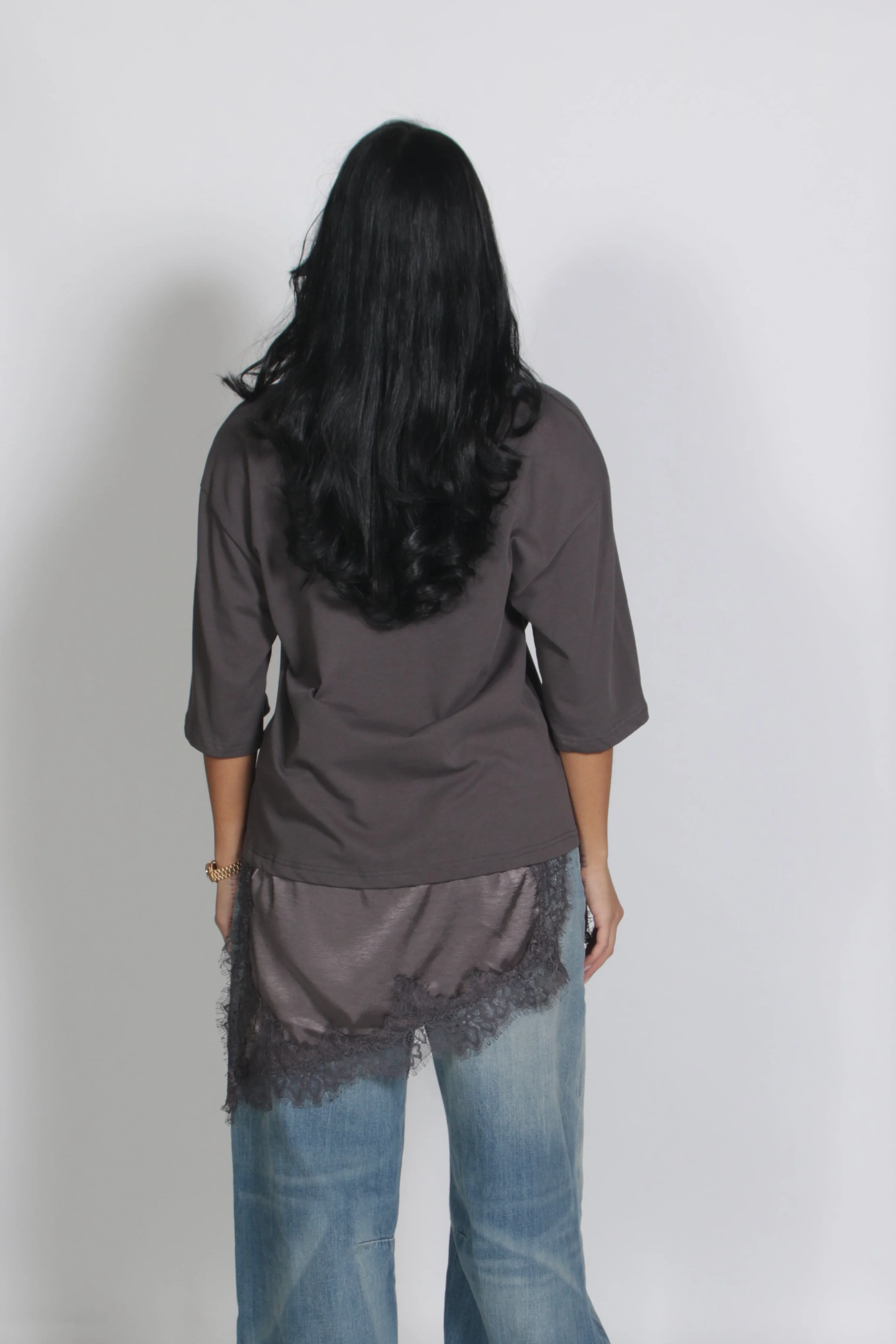 Lace shirt Grey - Image 2