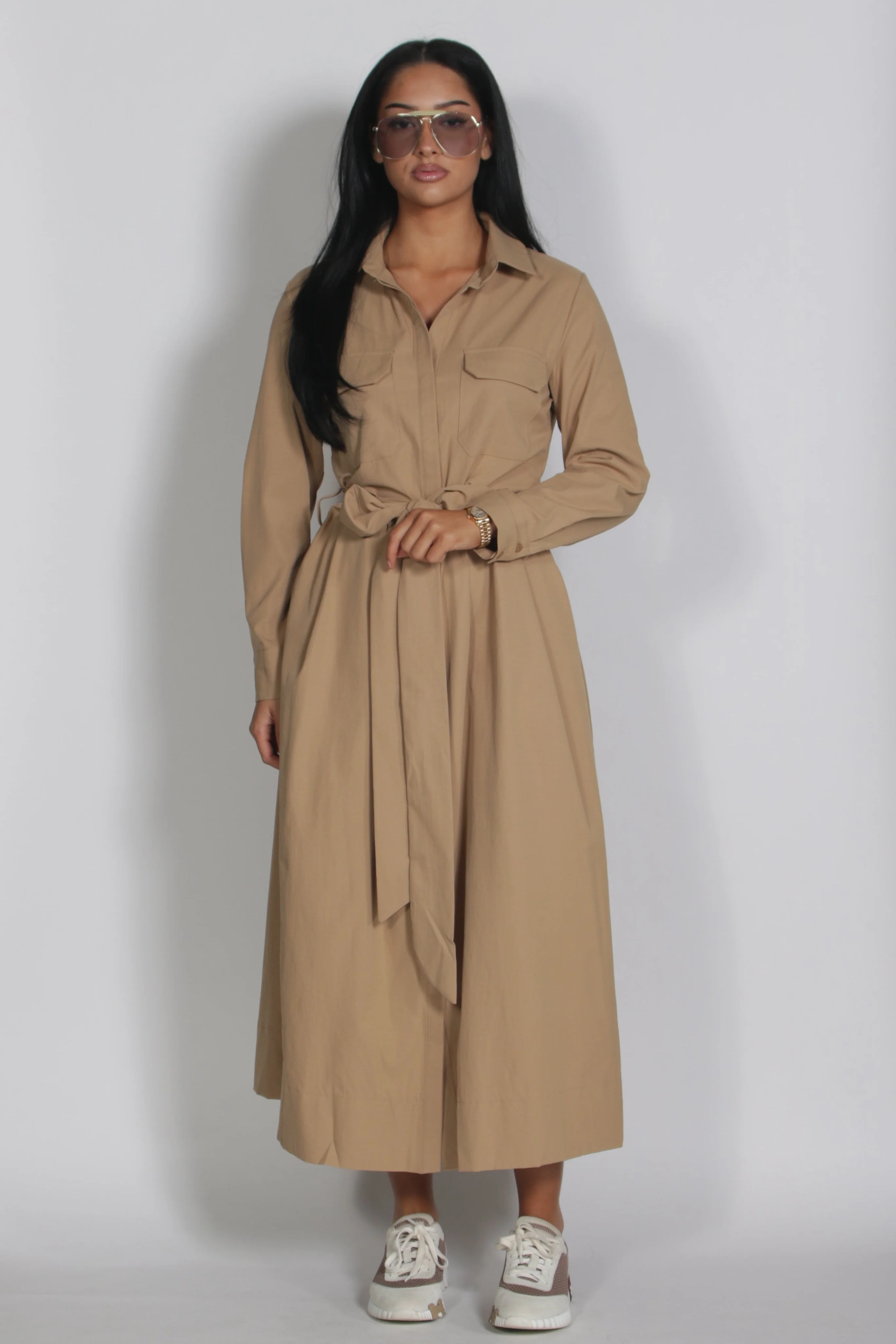 Lara longsleeve dress Camel