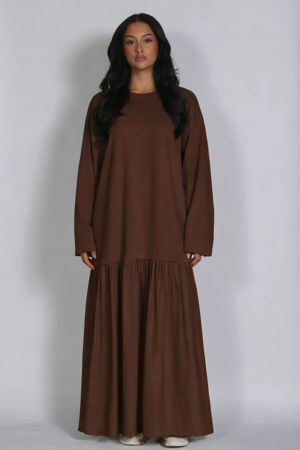 Mika longsleeve dress Choco