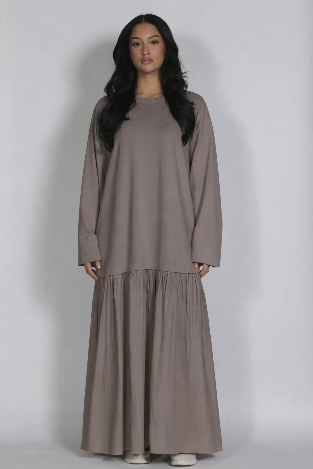 Mika longsleeve dress Taupe