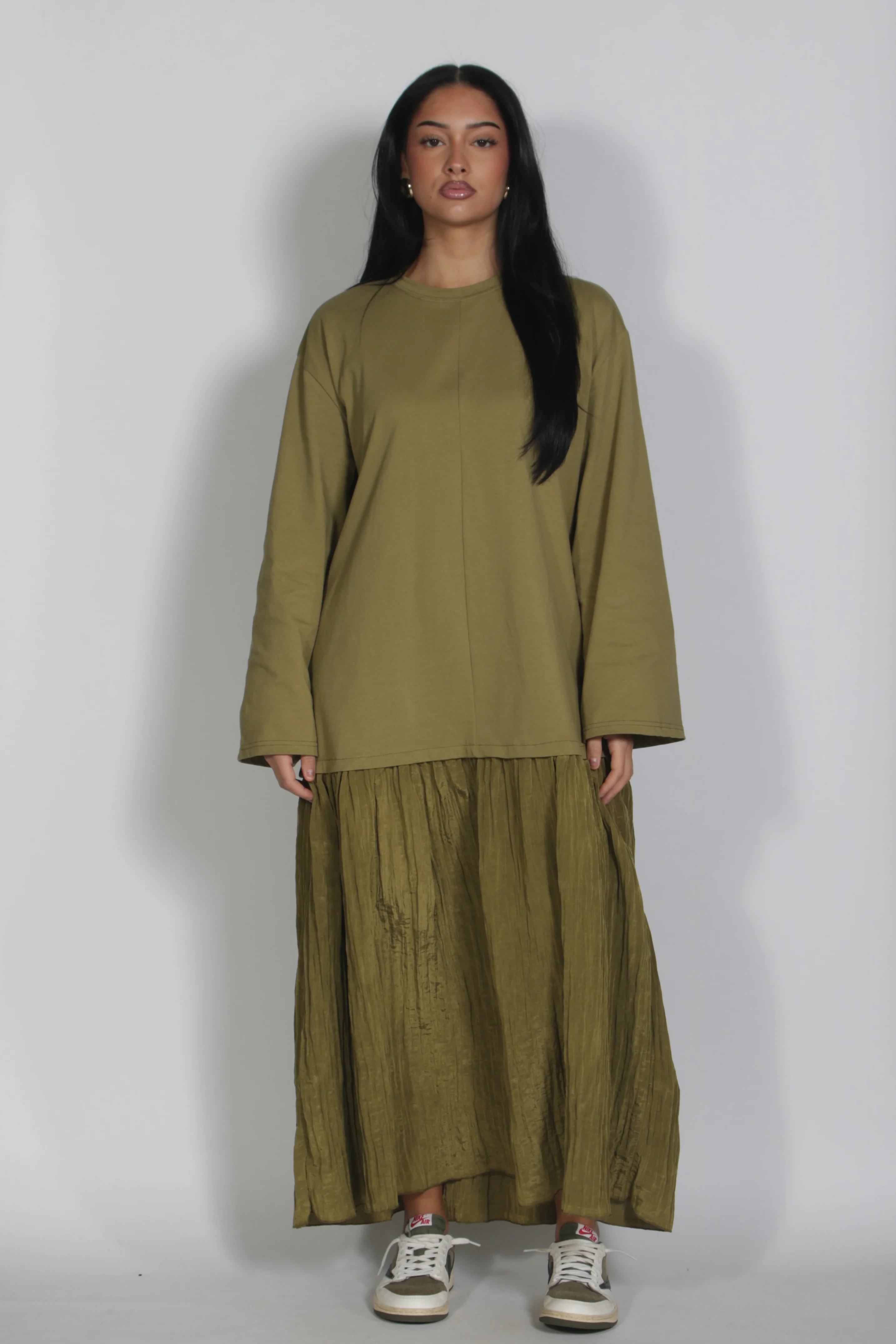 Mikki longsleeve dress Matcha green