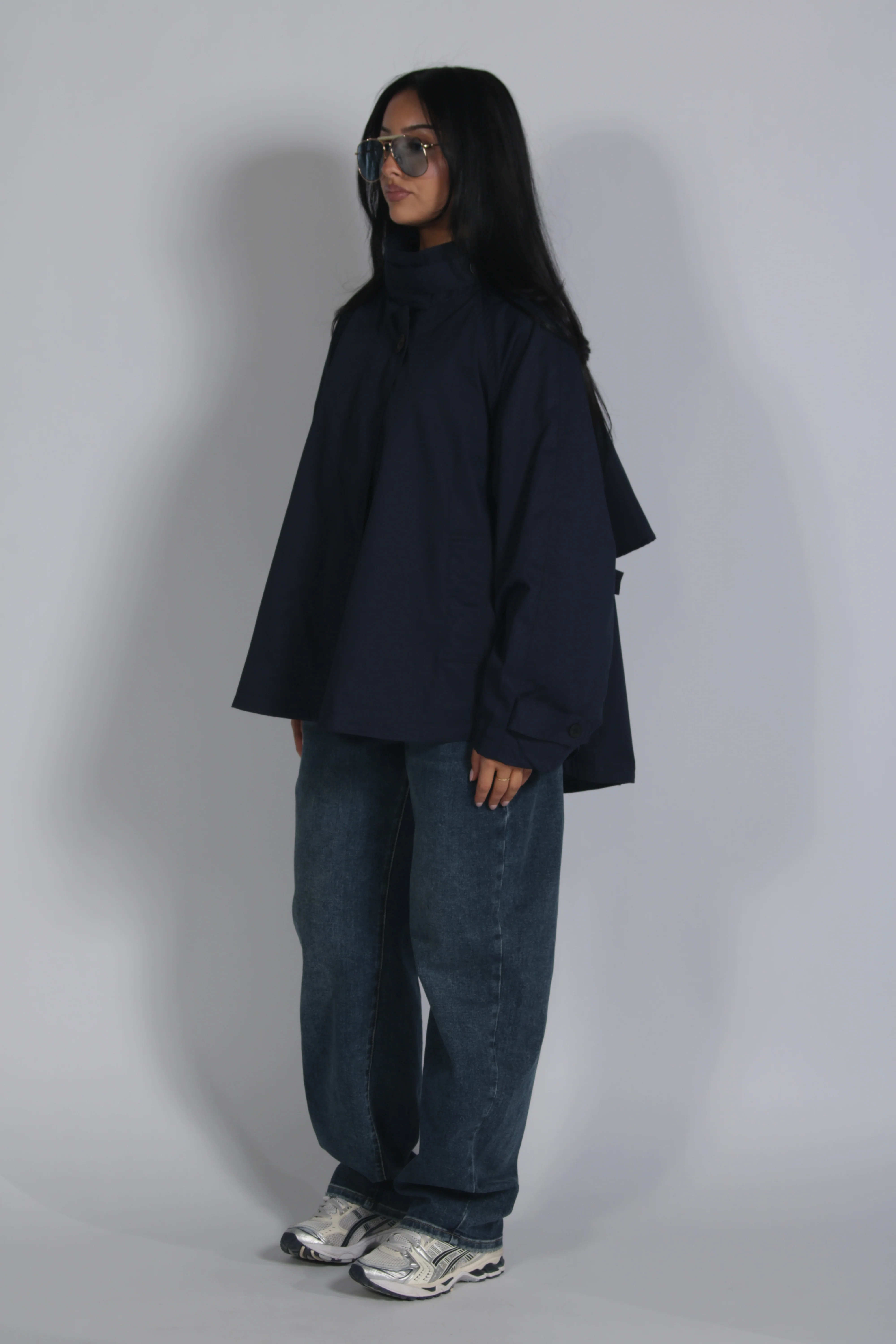 Short trench Navy