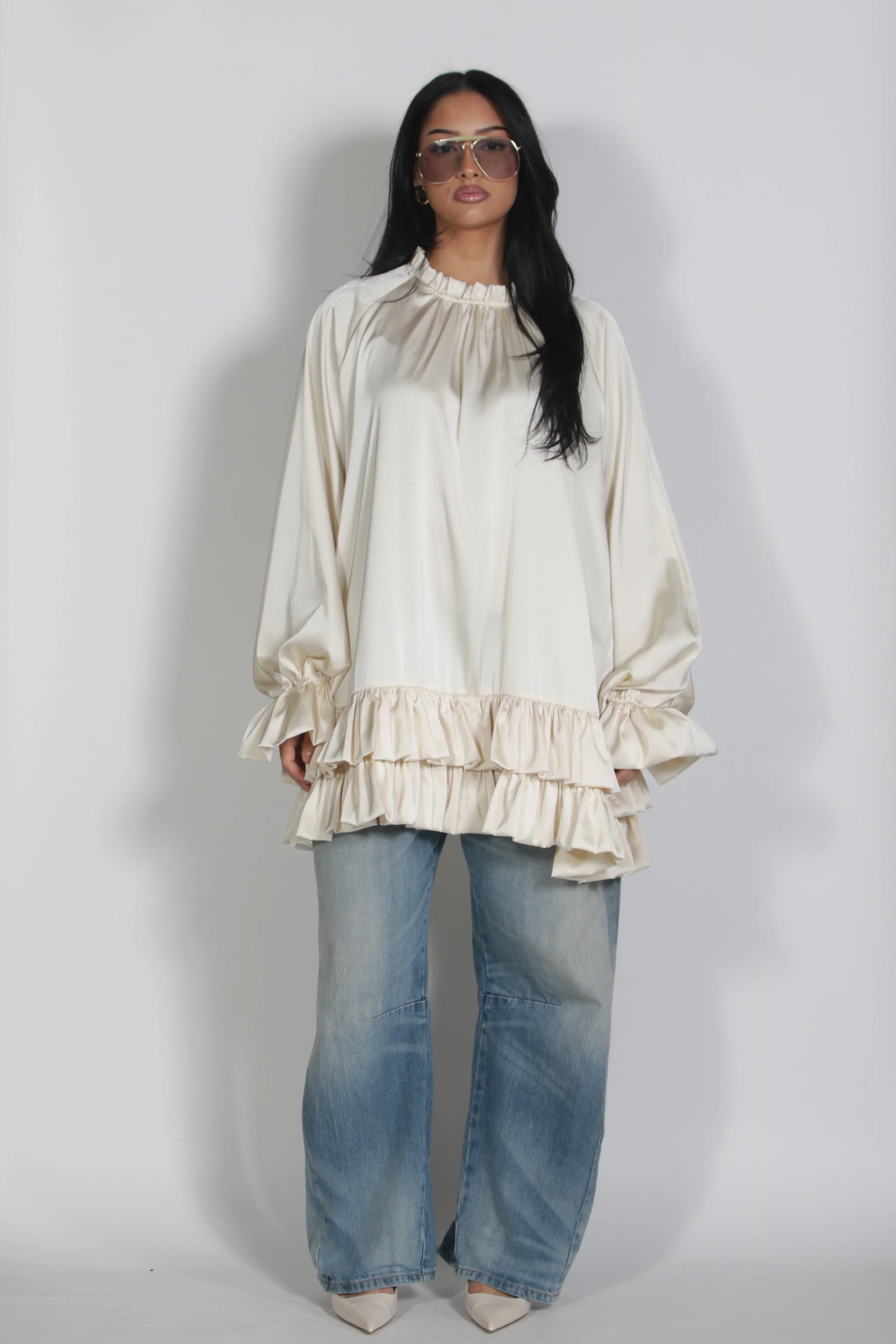 Valentina Blouse Beige - Image 3