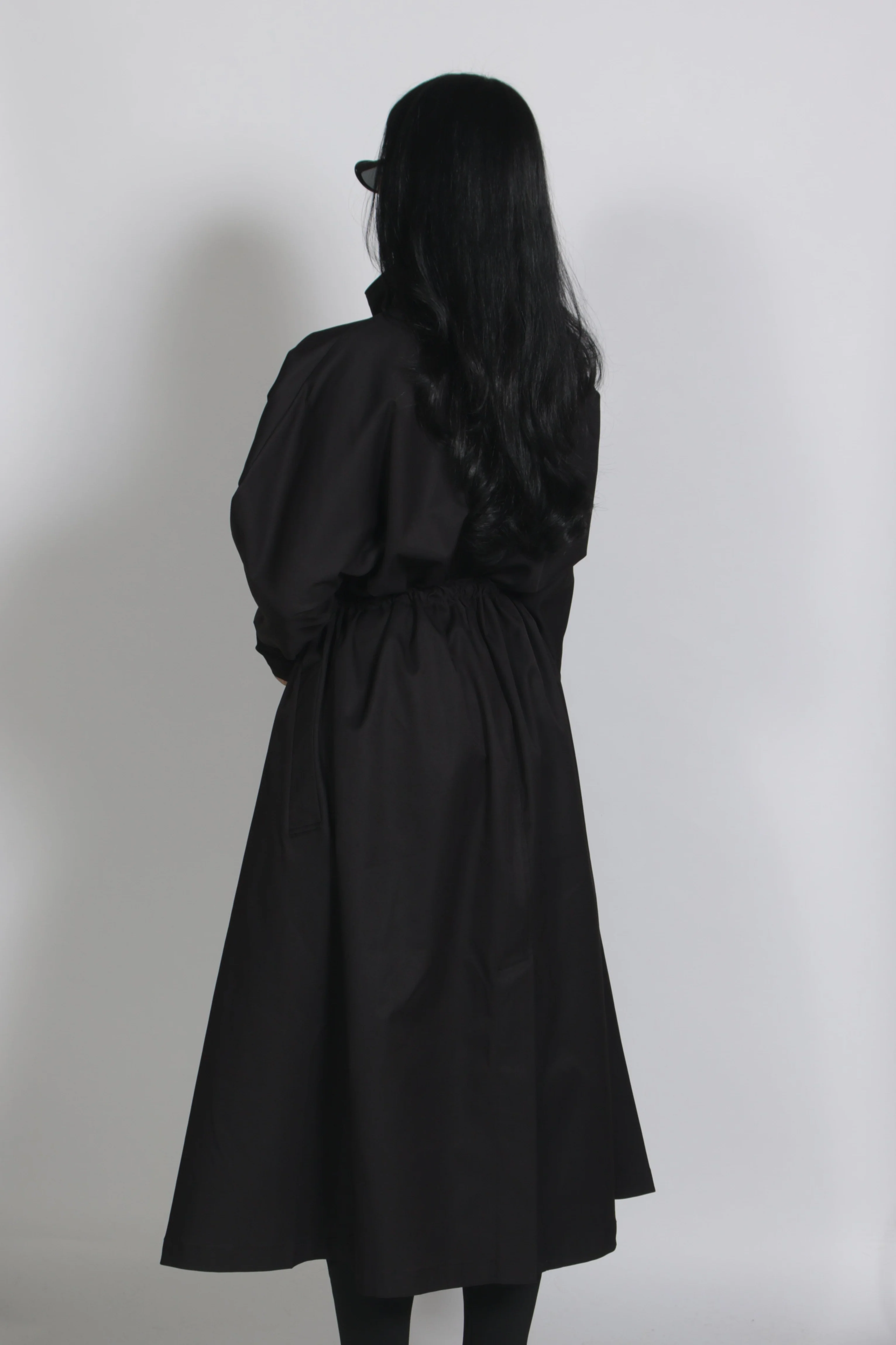 Zip up trenchcoat Black - Image 2
